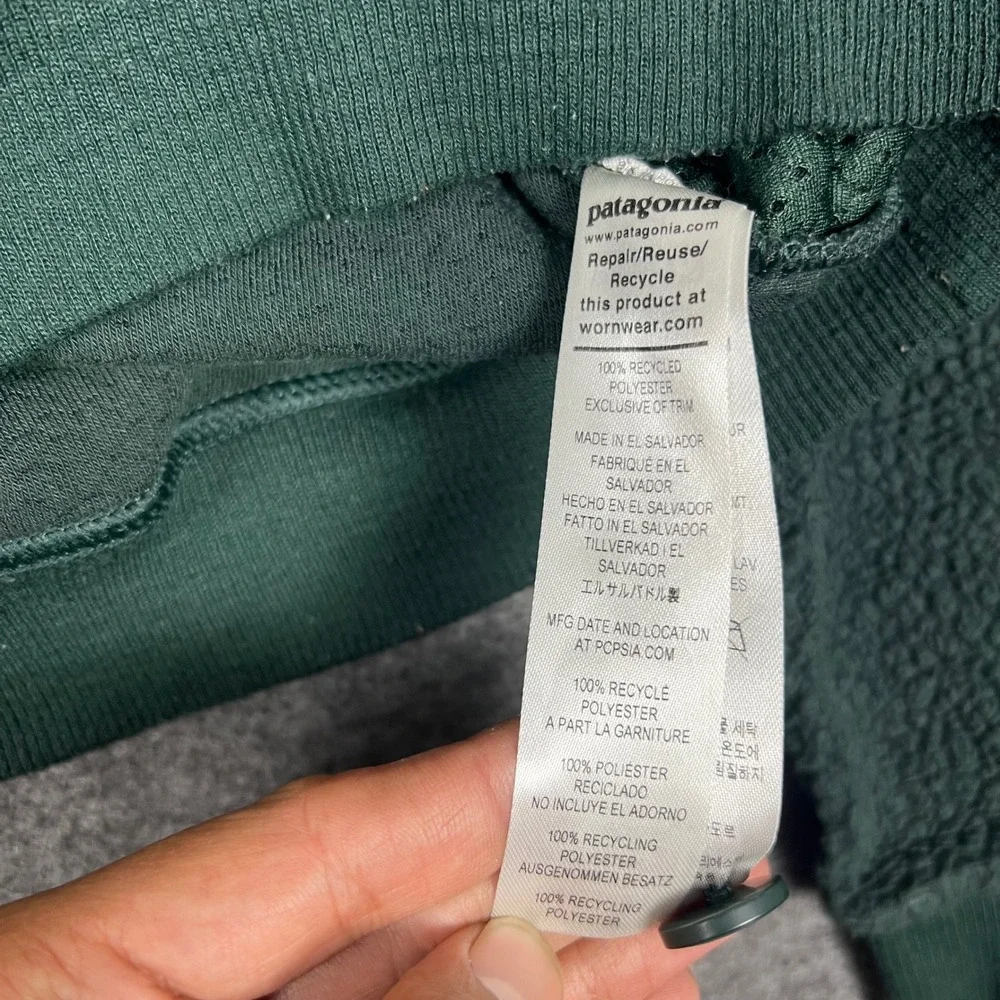 Patagonia Shearling Fleece Button Pullover Sweater Men Medium Green Henley 26140